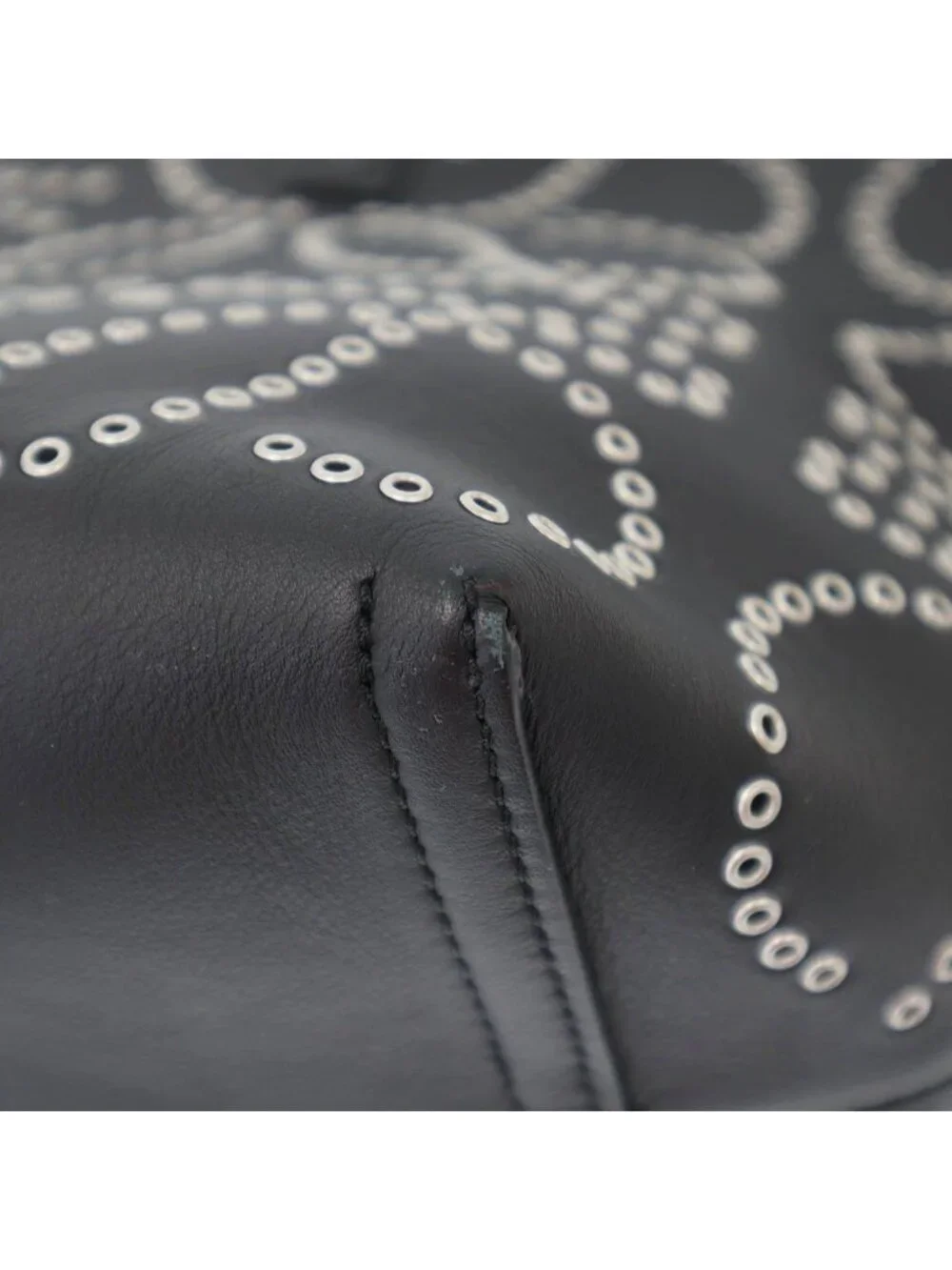 Loewe Anagram Studded Leather Tote Bag Black